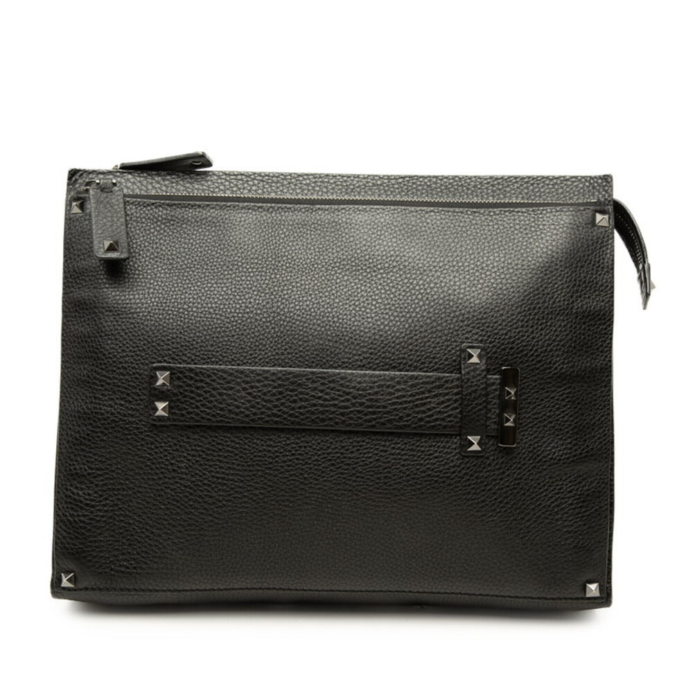 Valentino Rockstud Clutch Bag, Second Black Leather, Women's VALENTINO